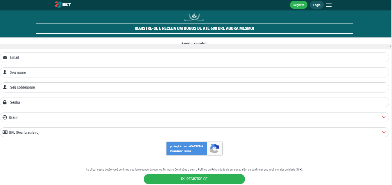 Registro na 22BET Registro na 22BET