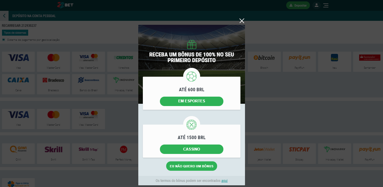 Primeiro depósito 22BET Primeiro depósito 22BET