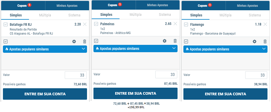 Apostas Combinadas exemplo Apostas Combinadas exemplo